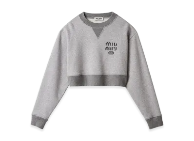 MIU MIU Women's Cotton Fleece Sweatshirt "Grey"