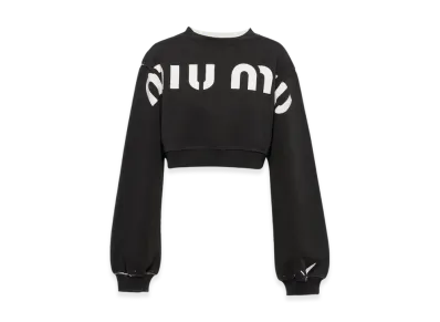 MIU MIU Women's Printed Cotton Sweatshirt "Black"