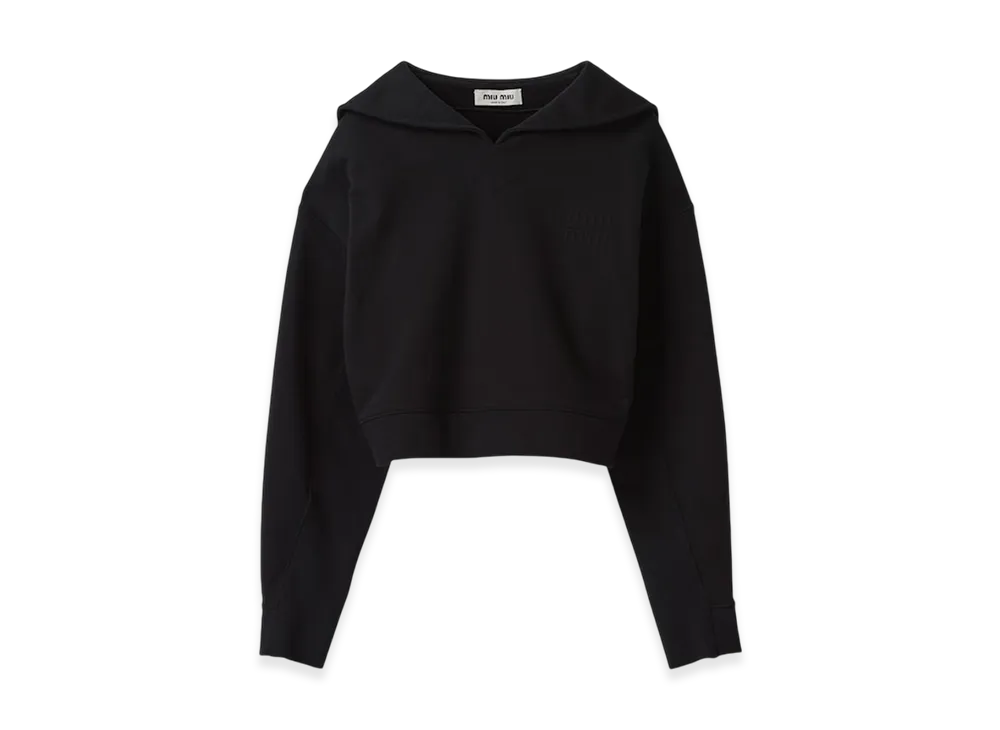 MIU MIU Women's Cotton Fleece Sweatshirt "Black"