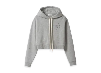 MIU MIU Women's Cotton Fleece Hoodie "Grey"