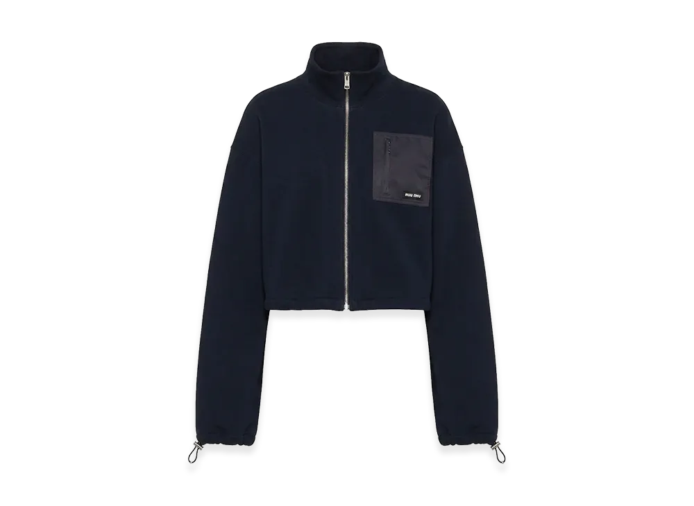 MIU MIU Women's Zip-Up Cotton Sweatshirt "Blue"