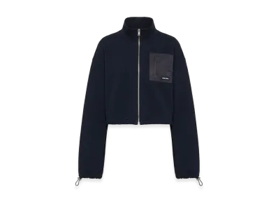MIU MIU Women's Zip-Up Cotton Sweatshirt "Blue"