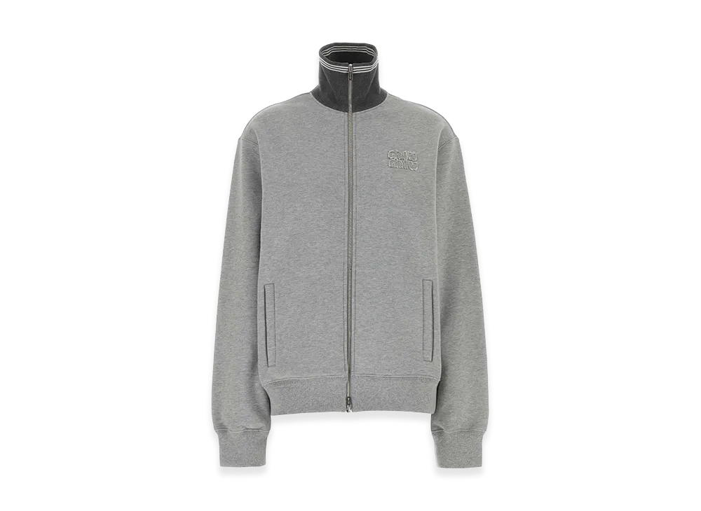 MIU MIU Women's Melange Cotton Oversize Sweatshirt "Gray"