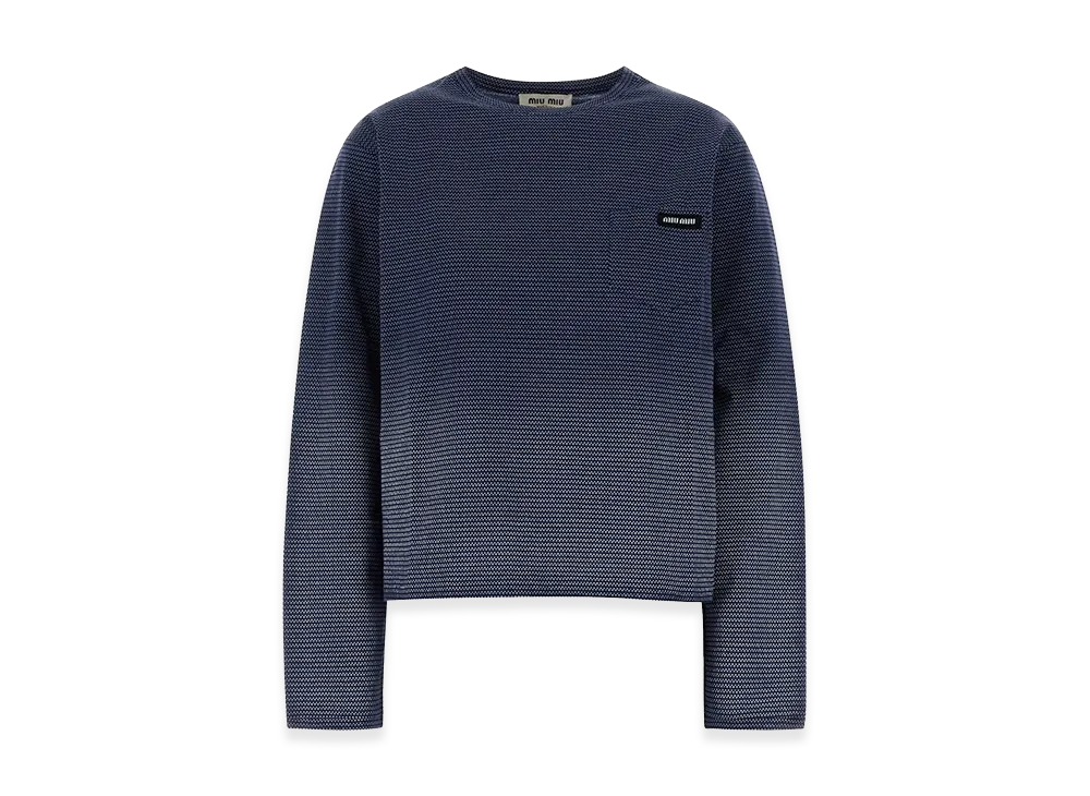 MIU MIU Women's Two-Tone Jersey T-Shirt "Multicolor"