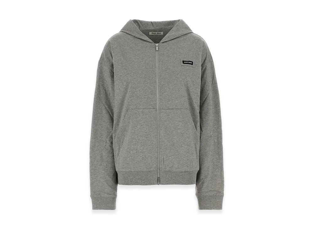 MIU MIU Women's Logo Hoodie "Gray"