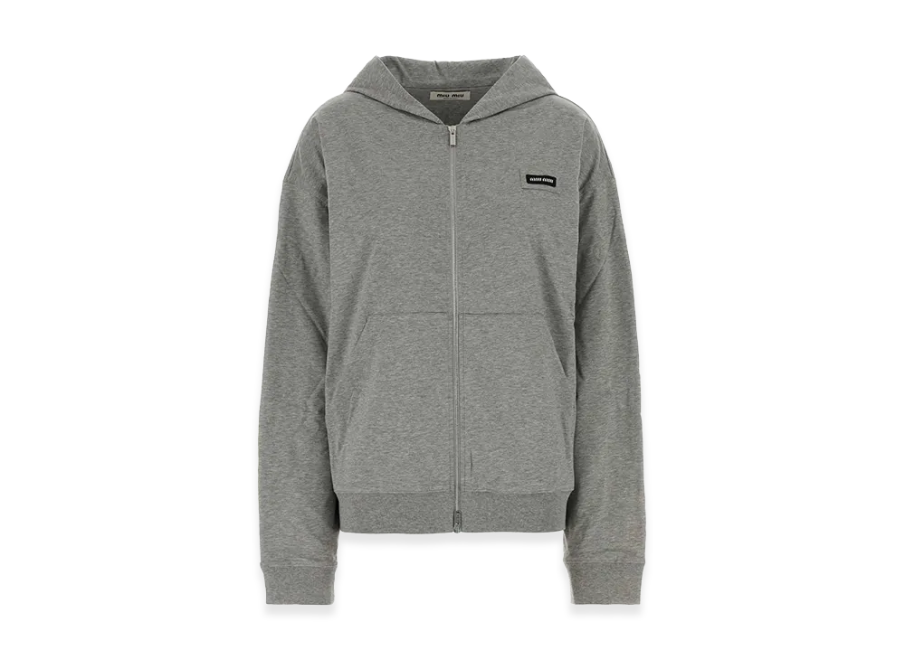 MIU MIU Women's Cotton Sweatshirt "Gray"