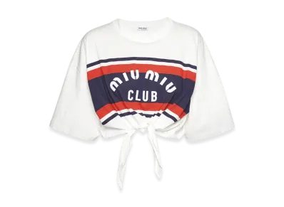 MIU MIU Women's Print Cotton T-Shirt "White"