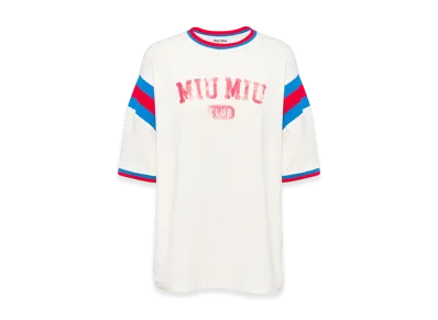 MIU MIU Women's Oversized Printed Jersey T-Shirt "Ivory"