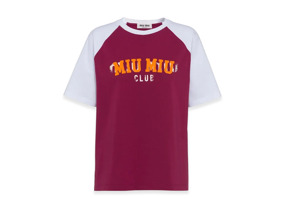 MIU MIU Women's Cotton T-Shirt "Burgundy"
