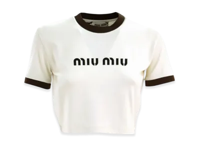 MIU MIU Women's Jersey T-Shirt "Ivory"