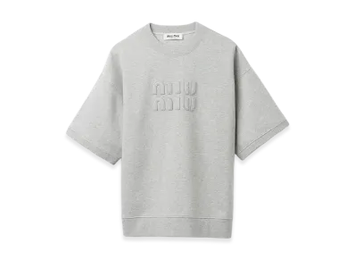 MIU MIU Women's Embroidered Cotton Sweatshirt "Grey"