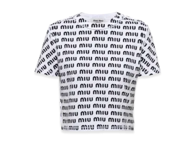 MIU MIU Women's Print Cotton T-Shirt "White"