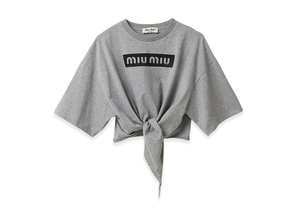 MIU MIU Women's Cotton T-Shirt "Grey"