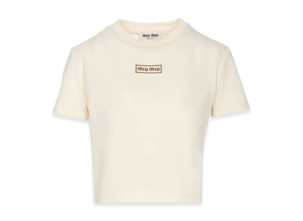 MIU MIU Women's T-Shirt "Light Beige"