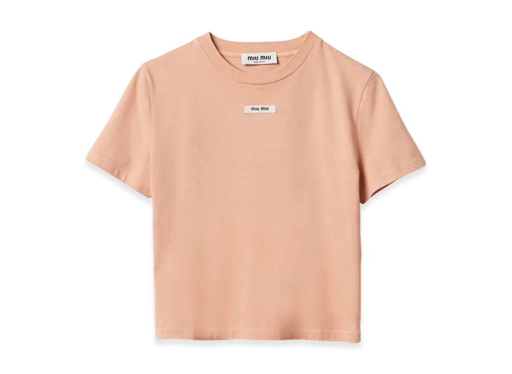 MIU MIU Women's Cotton T-Shirt "Powder Pink"