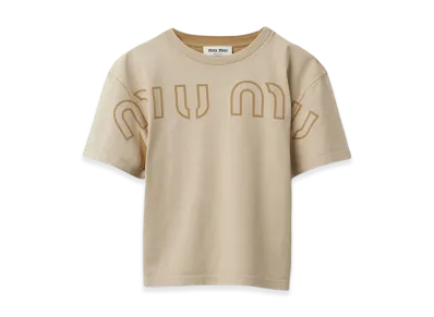 MIU MIU Women's Garment Dyed Cotton T-Shirt "Cord"