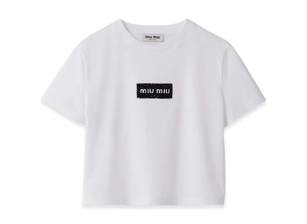 MIU MIU Women's Jersey T-Shirt "White"