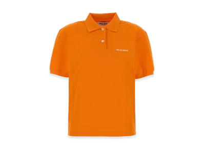MIU MIU Women's Piquet Polo Shirt "Orange"