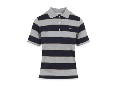 MIU MIU Women's Striped Polo Shirt With Logo "Multicolor"
