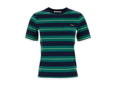 MIU MIU Women's Embroidered Cotton T-Shirt "Stripped"