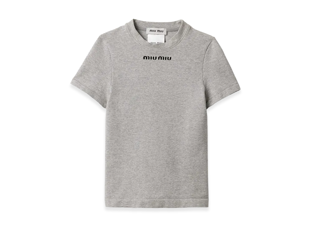 MIU MIU Women's Seemless T-Shirt "Grey"