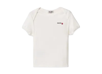 Petit Bateau x MIUMIU Women's Stretch Jersey Regular T-Shirt "White/White"