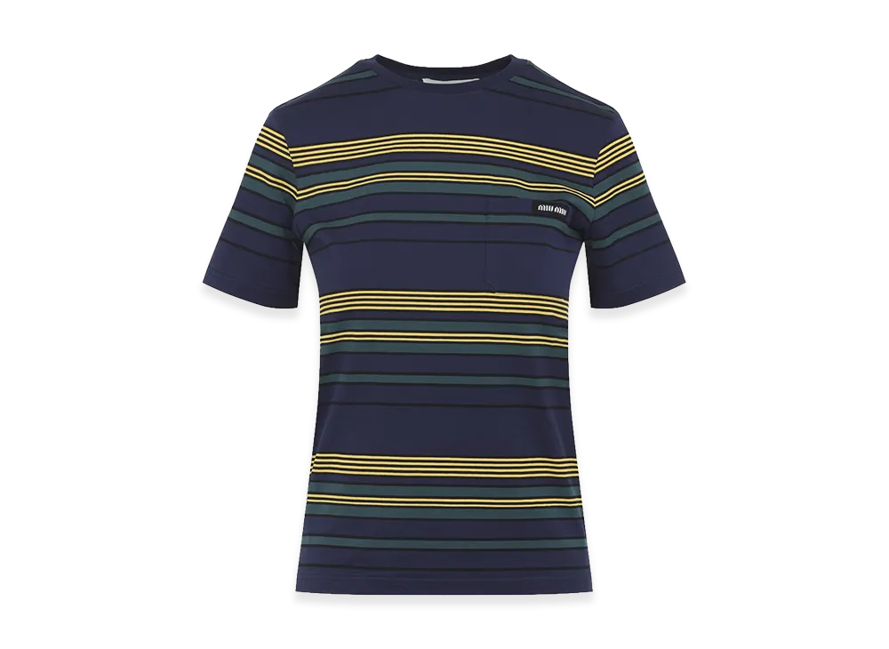 MIU MIU Women's Jersey Stripe T-Shirt "Multicolor"