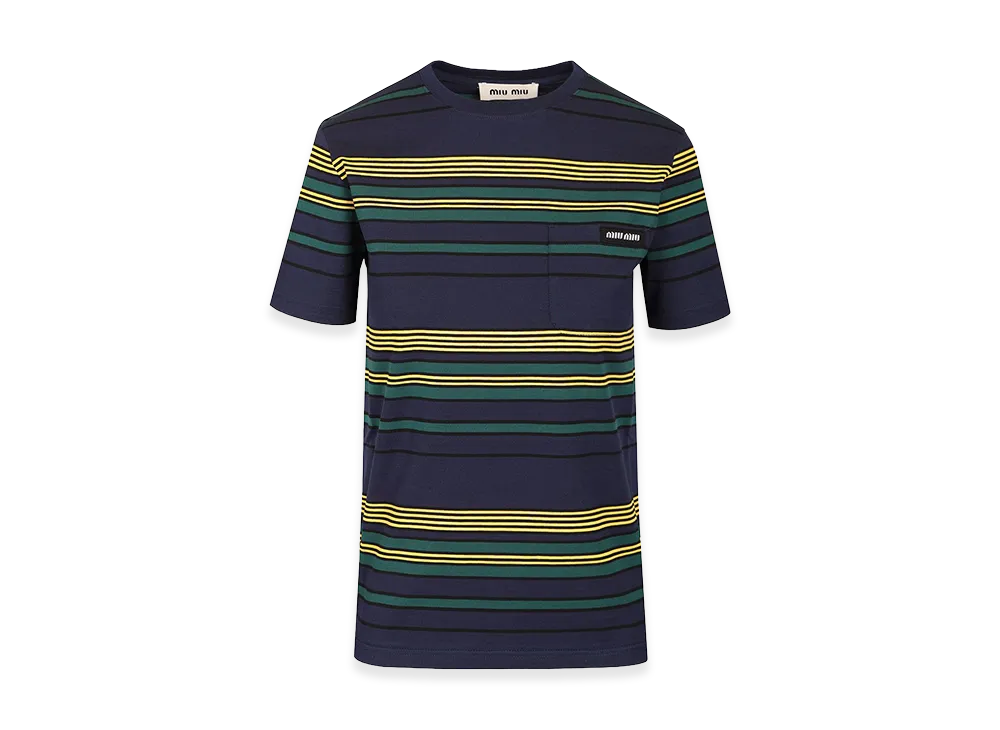 MIU MIU Women's Jersey Stripe S/S Shirt "Multicolor"