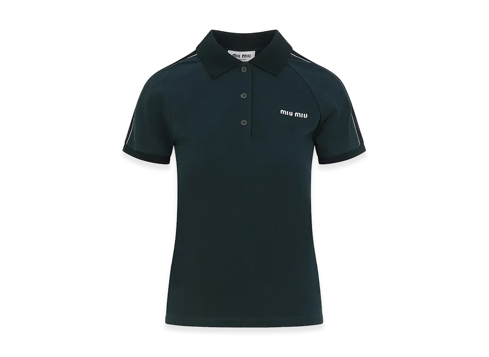 MIU MIU Women's Bottle Cotton Polo Shirt "Green"