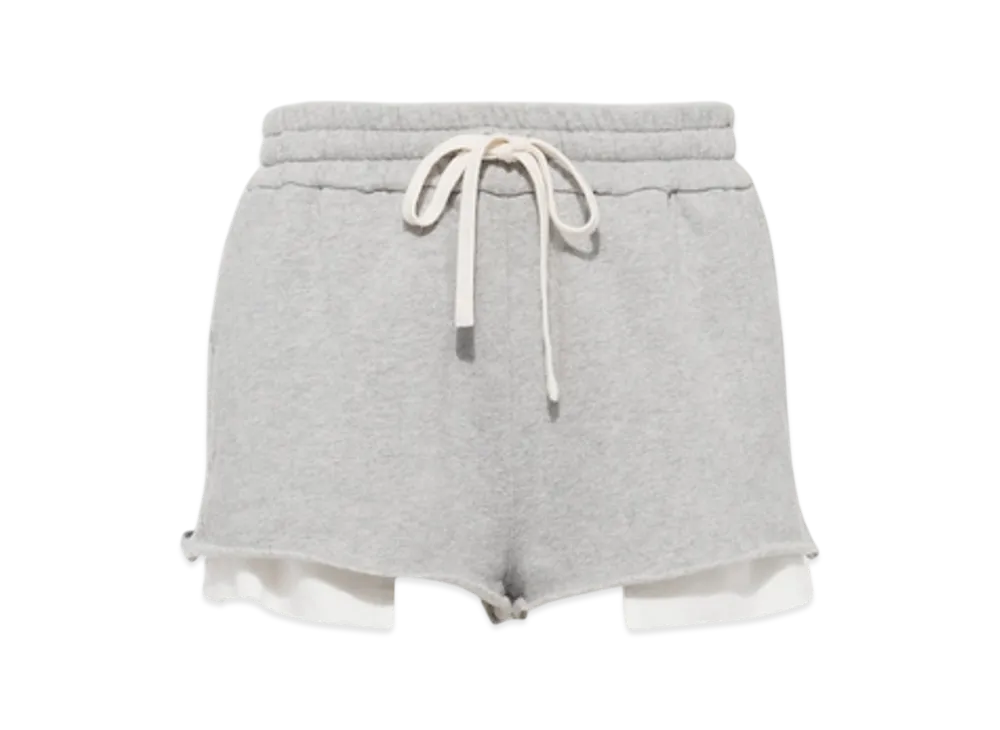 MIU MIU Women's Embroidered Cotton Shorts "Grey"