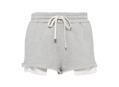 MIU MIU Women's Embroidered Cotton Shorts "Grey"