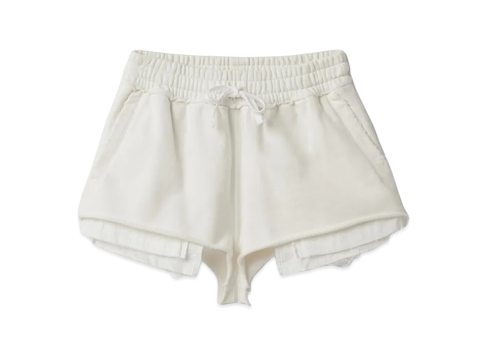 MIU MIU Women's Embroidered Cotton Shorts "White"