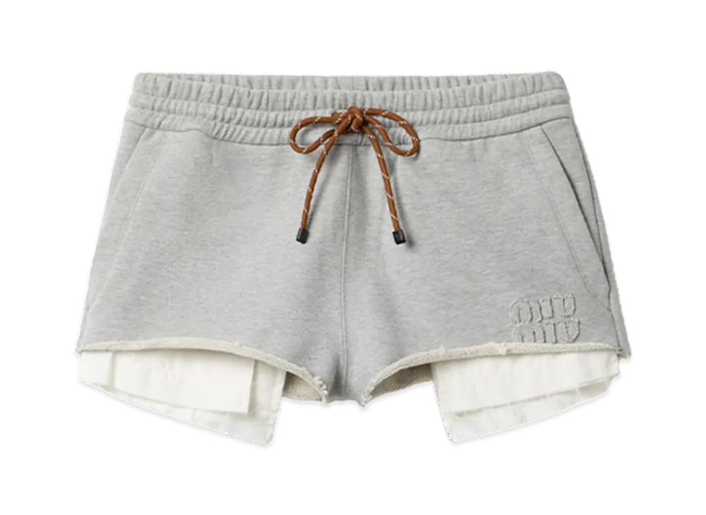 MIU MIU Women's Cotton Fleece Shorts "Grey"