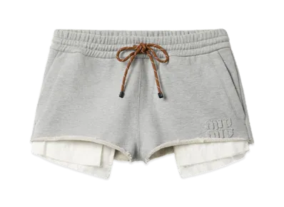 MIU MIU Women's Cotton Fleece Shorts "Grey"