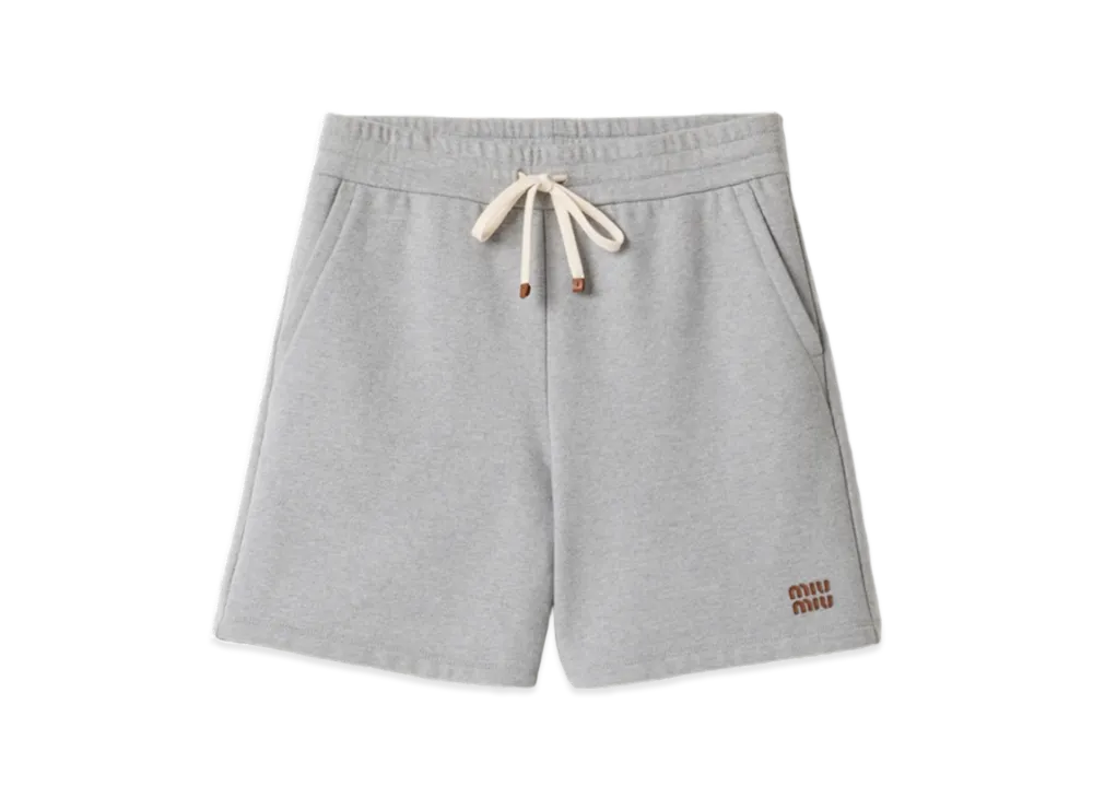 MIU MIU Women's Cotton Fleece Bermuda "Grey"