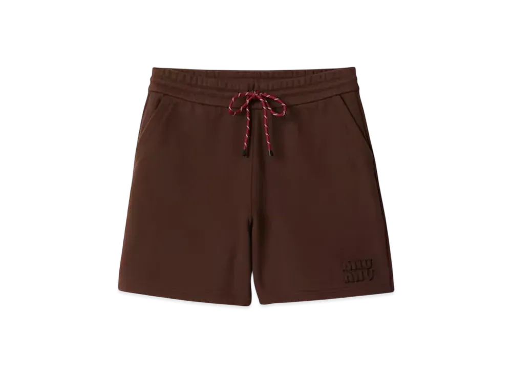 MIUMIU Women's Cotton Fleece Shorts "Dark Brown"