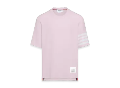 THOM BROWNE Textured Pique 4-Bar T-Shirt "Pink"