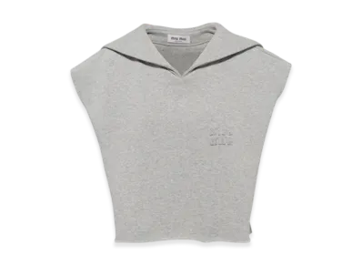 MIU MIU Women's Sleeveless Cotton Sweatshirt "Grey"