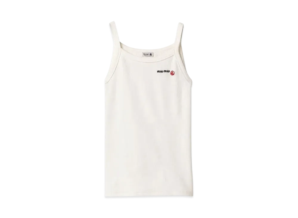 Petit Bateau x MIUMIU Women's Stretch Jersey Top "White"