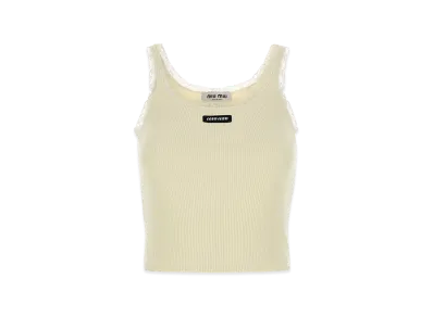 MIU MIU Women's Cotton Tank Top "Cream"