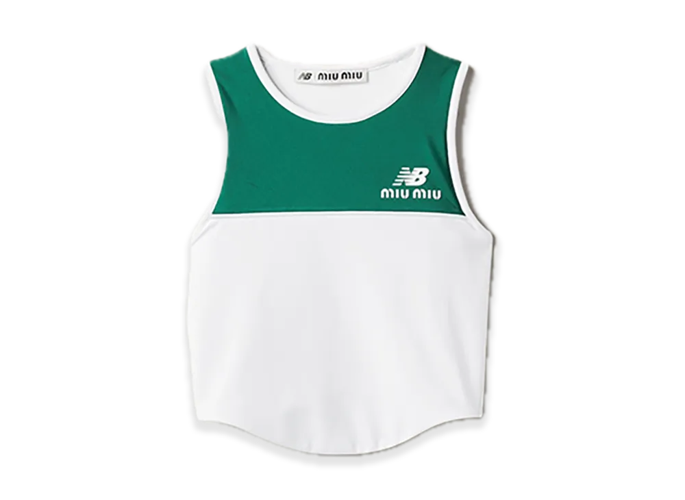 MIU MIU x New Balance Stretch Technical Jersey Top "White/Green/Sky"