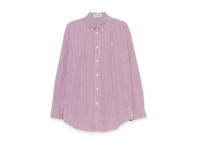 MIU MIU Women's Vertical Stripe Cotton Shirt "Pink"