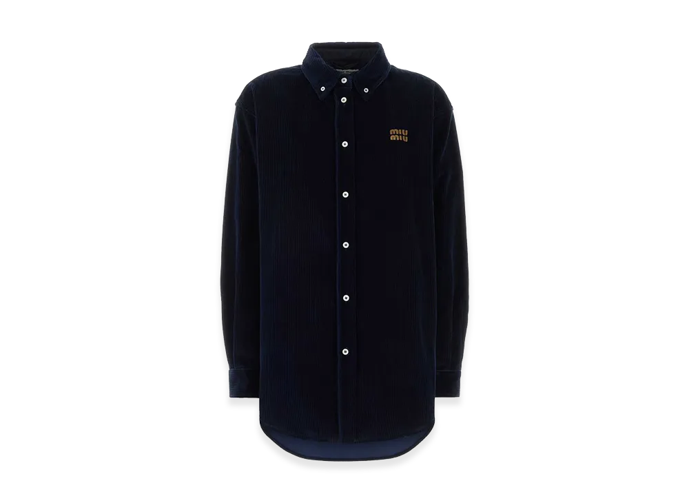 MIU MIU Women's Corduroy Shirt "Dark Blue"