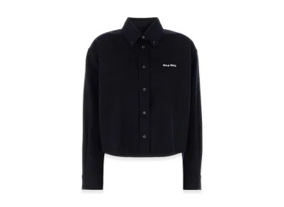 MIU MIU Women's Wool Blend Shirt "Navy Blue"