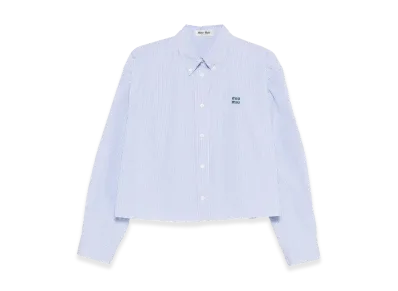 MIU MIU Women's Striped Shirt "Light Blue"