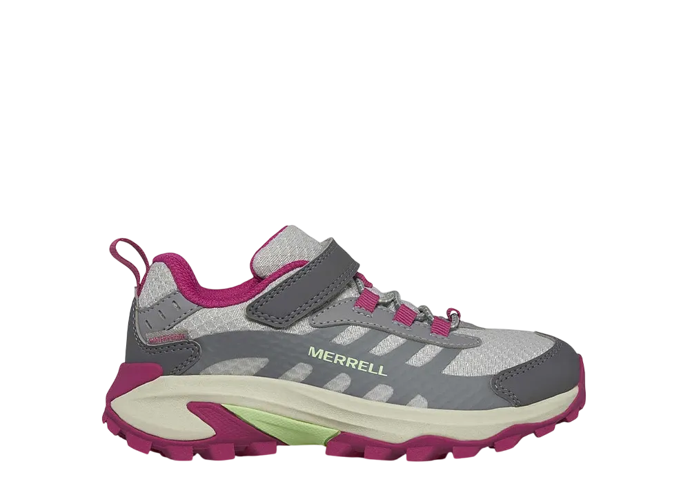 MERRELL Big Kids Moab Speed 2 Low A/C Waterproof "Grey/Berry/Mint"