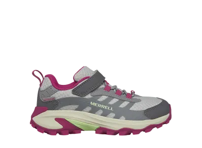 MERRELL Big Kids Moab Speed 2 Low A/C Waterproof "Grey/Berry/Mint"