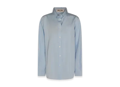 MIU MIU Women's Casual Shirt With Logo "Light Blue"