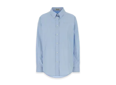 MIU MIU Women's Light- Poplin Shirt "Lightblue/Blue"
