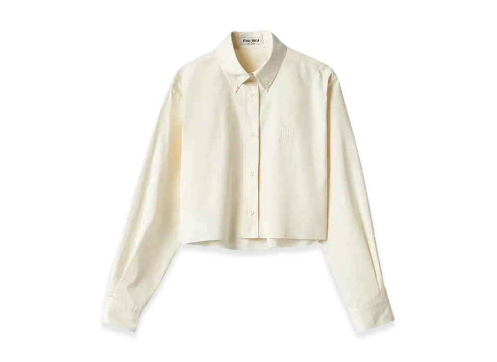 MIU MIU Women's Poplin Shirt "Ivory"